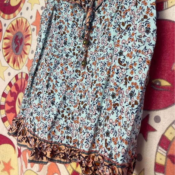 Aqua Ruffle Tank Top - Picture 7 of 8